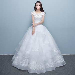 蜜之姻 显瘦齐地婚纱礼服